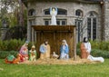Nativity or crib scene on display during the Christmas season in Dallas, Texas. Royalty Free Stock Photo