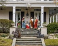 Nativity or crib scene on display during the Christmas season in Dallas, Texas.