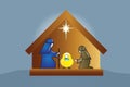 Nativity family scene manger vector image Royalty Free Stock Photo