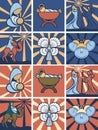 Nativity icon or symbol set Royalty Free Stock Photo