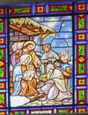 Nativity Stained Glass Capilla de Belem Church Oaxaca Mexico Royalty Free Stock Photo