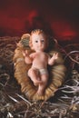 Nativity scene. Baby Jesus figure isolated. traditional christmas scene