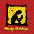 Nativity scene. Christmas card. Royalty Free Stock Photo