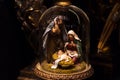 Nativity scene. Christmas decoration with birth of baby Jesus christ Royalty Free Stock Photo