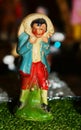 Nativity scene, Christmas details, man carrying a sheep Royalty Free Stock Photo