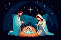 nativity scene on christmas eve AI generated Royalty Free Stock Photo