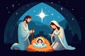 nativity scene on christmas eve AI generated Royalty Free Stock Photo