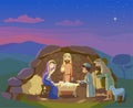 Nativity scene. Christmas illustration