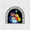 Nativity scene. Christmas. Mary, Joseph and small Jesus. Royalty Free Stock Photo