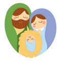 Nativity scene Christmas season Virgin Mary Joseph Baby Jesus Vector Royalty Free Stock Photo