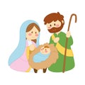 Nativity scene Christmas season Virgin Mary Joseph Baby Jesus Vector Royalty Free Stock Photo