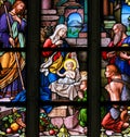 Nativity Scene at Christmas - Stained Glass