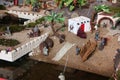 Nativity scene closeup figurines in Christmas season Royalty Free Stock Photo