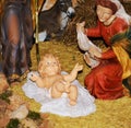 Nativity scene, holy birth and child Royalty Free Stock Photo