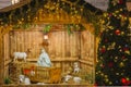 Nativity scene with Holy family in Prague, Czechia Royalty Free Stock Photo