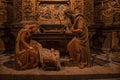 Nativity scene of Joseph and Mother Mary with child Jesus statue at La Seu Royalty Free Stock Photo