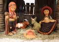 nativity scene in Latin America with baby Jesus and the holy family in the stable Royalty Free Stock Photo