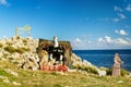 Nativity Scene on the Mediterranean Sea Royalty Free Stock Photo