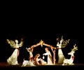 Nativity Scene at Night Copyspace Royalty Free Stock Photo