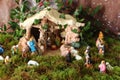 Nativity scene with provenÃÂ§al Christmas crib figures