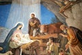 Nativity scene, Shepherds' Field Chapel in Bethlehem, Israel Royalty Free Stock Photo