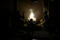 Nativity Scene in silhouette Royalty Free Stock Photo