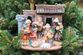 Nativity scene with stable Royalty Free Stock Photo