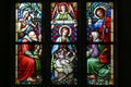 Nativity Scene, stained glass Royalty Free Stock Photo