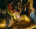 Nativity scene on the streets of Strasbourg Royalty Free Stock Photo