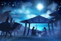 Nativity Scene With Three Wise Men Royalty Free Stock Photo