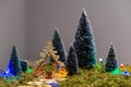 Nativity scene and trees in the presepio Royalty Free Stock Photo