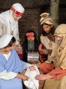 Nativity scene with wisemen Royalty Free Stock Photo