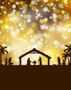 Nativity Silhouette Christmas background abstract Royalty Free Stock Photo