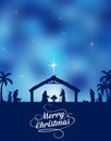 Nativity Silhouette Christmas background abstract Royalty Free Stock Photo