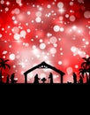 Nativity Silhouette Christmas background abstract Royalty Free Stock Photo