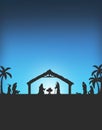 Nativity Silhouette Christmas background abstract Royalty Free Stock Photo