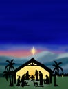 Nativity Silhouette , jesus family Royalty Free Stock Photo