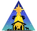 Nativity Silhouette , jesus family Royalty Free Stock Photo