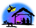 Nativity Silhouette , jesus family Royalty Free Stock Photo
