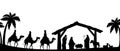 Nativity Silhouette , jesus family Royalty Free Stock Photo