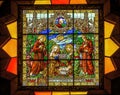 Nativity Stained Glass Saint Catherine Church Nativity Church Bethlehem Palestine Royalty Free Stock Photo