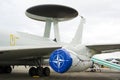 NATO airplane with special radar Royalty Free Stock Photo