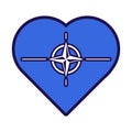 NATO Flag Festive Patriot Heart Outline Icon