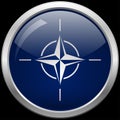 NATO flag glass button vector illustration