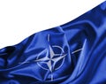 NATO flag silk fabric background wave alliance security