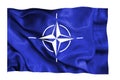 NATO flag silk fabric background wave alliance