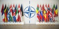 NATO. Flags of memebers of North Atlantic Treaty Organization an
