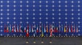 NATO Member countries flags, Flags of NATO members, NATO summit, with  Finlandia, Georgia, Switzerland, Ukraine, 3D work and 3D Royalty Free Stock Photo