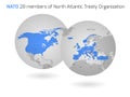 NATO member countries globes Royalty Free Stock Photo