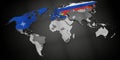 NATO member countries and Russia\'s supporters in Ukraine conflict on world map